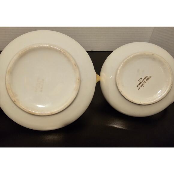 Vintage Cleveland China  Sugar Bowl w/Lid & creamer pitcher Bridal Rose Pattern - Picture 8 of 16